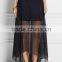 China supplier summer waving hem mesh skirt, woman casual long maxi skirt SYA15174