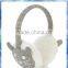 Young Girls Jewel Cat Knitted Earmuff With Fluffy Lining