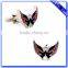 Popular eagle wings zinc alloy nickel plating red enamel custom logo cufflinks