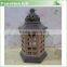 Palace shape pieced ceramic candle lantern