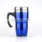 2015 new design plastic travel mug premium inner stainless steel coffee mug promotional water mug