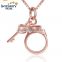 Hot Heart Key Pendant Necklace Cz Stone rose gold Plated Floating Charm Wedding Necklaces for Women