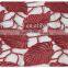Newest design polyester/nylon leaves water soluble fabric lace in red