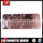 Cosmetic Brushes with Aluminium Ferrule and Wooden Handle