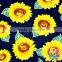 Sunflower Printed In Navy Cotton Fabrics Wholesale Many Colors Floral Cotton Fabric