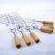 6pcs Stainless Steel/Inox BBQ Skewers With Wood Handle