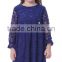 Spring wear America Girl's A-Line Long Sleeve Blue Pleated Casual mini cute Lace Kid Dress