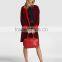 Women Long Sleeve Plain Color Red Long Coat Ladies Fashion Coat Wholesale Custom Clothing Hot Selling