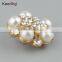 Wholesale fashionable metalic rhinestone pearl button for decoration WBK-1485