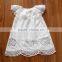 Embroidery Lace Ruffle Neck Long White Baby Girl Dress Gown Naming Ceremony Wedding Dress Children Frock Model HSR5905