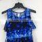 Girl's stock fashion dip dye washed colder shoulder summer dress
