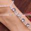 pearl claw crystal anklet shine cupchain crystal footwear handmade crystal foot jewelry for summer beach