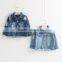 S66108A 2017 Spring Autumn Baby Girls flower Denim Coat