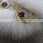 Myfur Newest Design Cute Eyes Monster Fox Fur Pom Pom Keychain Pendant