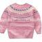 fashion pullover knit heart print Intarsia kids winter sweater