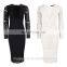 V neck Sheer crochet overlay dress bodycon dress lace long dress for ladies