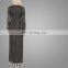 Muslim Women Round Neckline Black Fashionable Lace Long Sleeves Maxi Dress