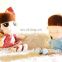 2015 Hot Sale woven fabric, with knit and crochet fabric custom stuffed girl doll