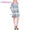 Free Samples Long Sleeve Print Floral Christmas Party Wear Christmas Women Dress