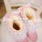 Aidocrystal women pink big size models shoes sweet bling pearls net yarn ankle boots with bowknot for girls
