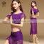 T-5167 Austrial porpular design lace bellydance top and skirt set