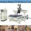 ATC disc tools changing 4 axis cnc router with spindle 180 degree rotary MMCNC