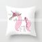 Custom Cartoon Unicorn Printed Linen/Cotton Linen Pillow case cover