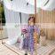 2020 autumn new purple girl oil painting sling floral suit French floral skirt Korean two-piece suit
