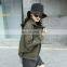 TWOTWINSTYLE Fashion Coat For Women Hooded Neck Long Sleeve Hem Drawstring Solid Streetwear Loose