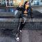 Fashion Sexy women Casual Outfits Winter Overalls PU Leather Crop Shirt+Split Pant Tracksuit Two Pieces Set