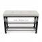 Customized Modern and Practical Metal Fabric Shoe Stool Shelves Storage Bench With Buttons for Living Room