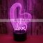 Heart LOVE Colorful 3D Illusion Night Lamp Valentines Creative Gifts Atmosphere Fancy Romantic Lamp