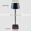 Metal touch control dimmable rechargeable hotel restaurant dinner black bed side led table lamp