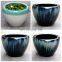 Blue flowing glaze ceramic fish garden flower pot