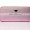 High Quality Fashion Genuine Leather Woman Long Zipper Clutch Wallet for Ladies