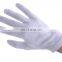 7G Natural White poly cotton Brown PVC Polka Dotted Cheap Gloves