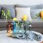 New Design Wholesale Nordic Wedding Creative Geometry Modern Grey Crystal Flower Glass Vase Tabletop Home Decoration