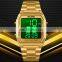 New Arrival Skmei 1735 Luxury Gold Digital Sport Watch for Men Wrstwatch Stainless Steel Strap 30m Waterproof