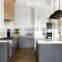 White shaker modern layout design bespoke pantry storage wood slat kitchen cabinetry
