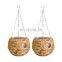 Collection Of Rustic Woven Water Hyacinth Hanging Planter with Lining Seagrass Straw Cover for Flower Pot