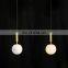 Globe natural alabaster pendant light indoor bedroom living room dining room decor lighting industrial metal brass chandelier