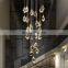 Modern Luxury Hotel Lobby Stairwell High Ceiling Crystal Pendant Lighting Chandelier