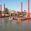 Modular Pontoon Crane Transportation Barge/Floating Working Platform Carrier/Cargo Deck Barge Support Crane Operate Dredging in Inland River Lake