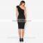D255 women high quality black dress one shoulder ladies sexy dress design