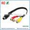 Mini DIN 7 Pin to 3 RCA MALE TO FEMALE Audio Video Cable