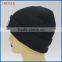 100% Acrylic Black Custom Knitted Beanie Hat
