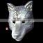 Silver dog head animal party mask