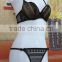 2016 best quality light black mesh bra G-string set for young ladies