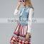 Wholesale garment factory women's denim vest with hoody new design lady's denim clothes
