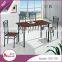 Dining room furniture general Use durable modern design metal legs 15 mm thick MDF rose wood dinner table set